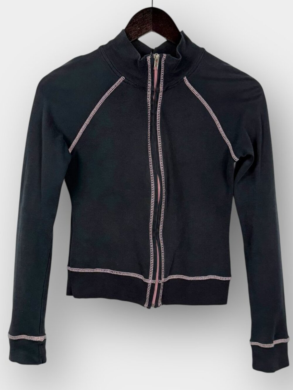 Yahoo American Jeans Women’s Y2K Crop Zip Jacket SX/S Bombay 69 Rhinestone Black